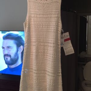 Elegant Cream Crochet Dress